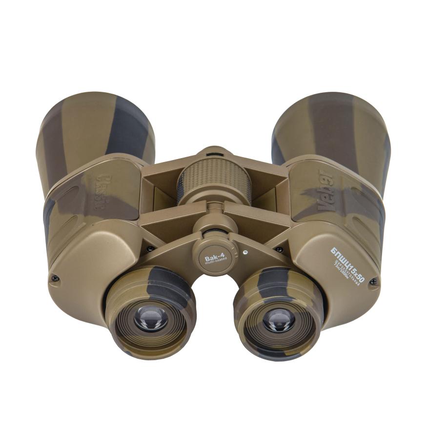 Бинокль Veber Classic БПШЦ 15x50 VRWA широкоугольный, камуфлированный