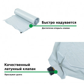 Коврик самонадувающийся 198x63,5x7 см M1987, Green Glade 