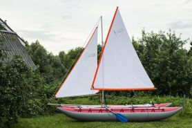 Надувной Катамаран Валдай-4 с парусным вооружением