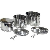 Набор низких котелков - 3 шт. (3,3; 4,5; 6,0 л.) с крышками, Матрешка, крышка с ручками