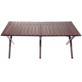 Стол кемпинговый складной, 114*59*43 см, цвет: темное дерево, каркас алюминий