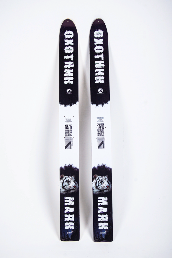 Лыжи ОХОТНИК, дерево-пластик, длина 175 см, ширина 15 см