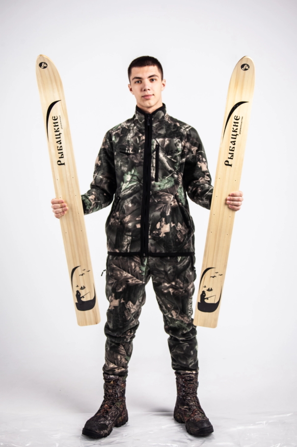 Лыжи РЫБАЦКИЕ, длина 120 см, дерево-пластик, ширина 110 мм