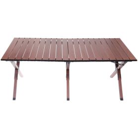 Стол кемпинговый складной, 114*59*43 см, цвет: орех, каркас алюминий