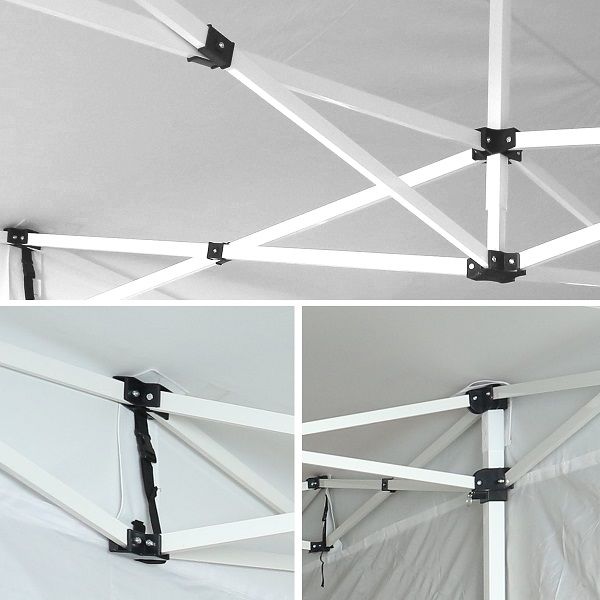 Тент-шатер быстросборный Helex 4360 3x6х3м (раскладывается гармошкой) белый полиэстер