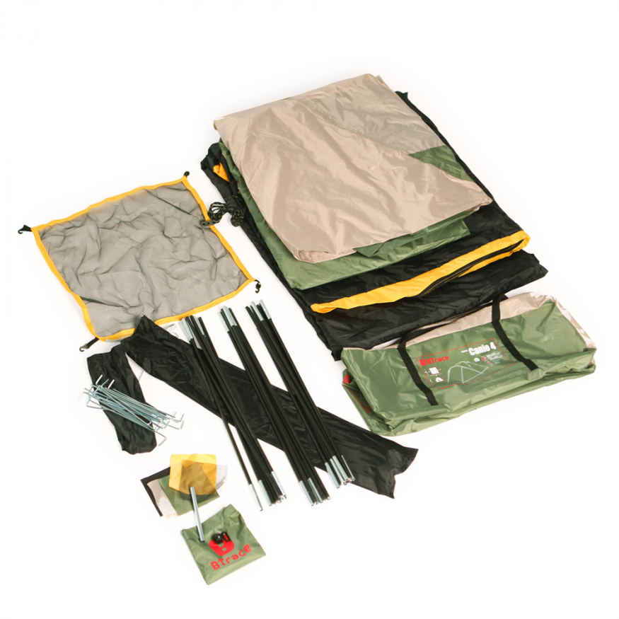 Палатка Btrace Canio 4, зеленый/бежевый