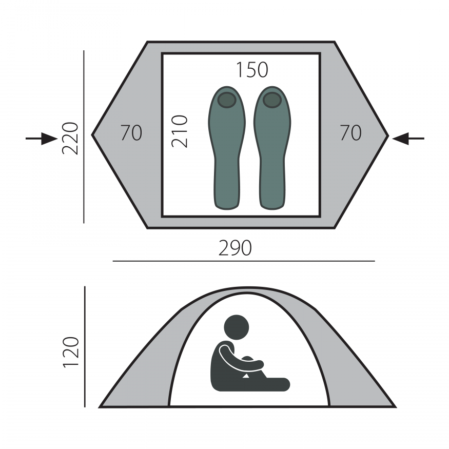 Палатка Btrace Cloud 2-местная, зеленая