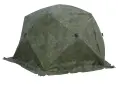 Палатка зимняя ЧУМ 3 (трехслойная, пиксель с выводом под трубу и навесом)