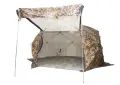 Палатка зимняя ЧУМ 2 (трехслойная, камыш с выводом под трубу и навесом)
